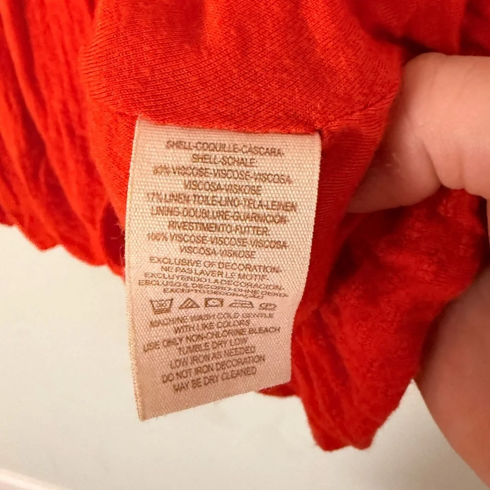 Free People Red Blouse with Embroidered Detail - Picture 4 of 8